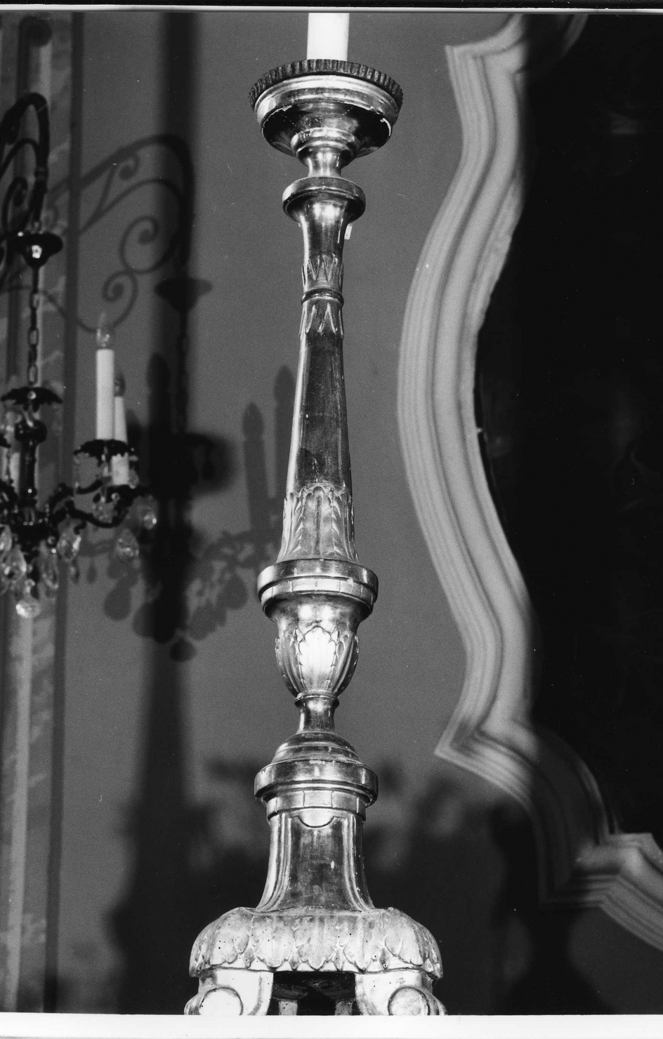 candeliere d'altare, serie - bottega ligure (prima metà sec. XIX)