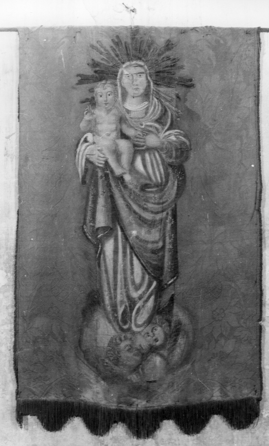 Madonna con Bambino (stendardo, opera isolata) - bottega ligure (sec. XIX)