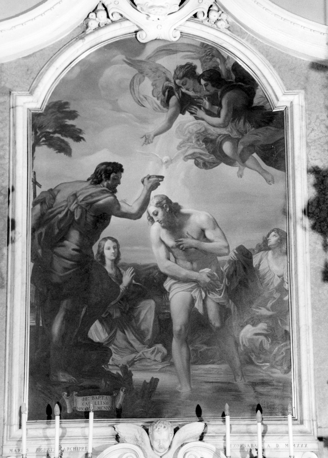 BATTESIMO DI CRISTO, battesimo di Cristo (dipinto, opera isolata) di Presciutti Umberto (sec. XIX)