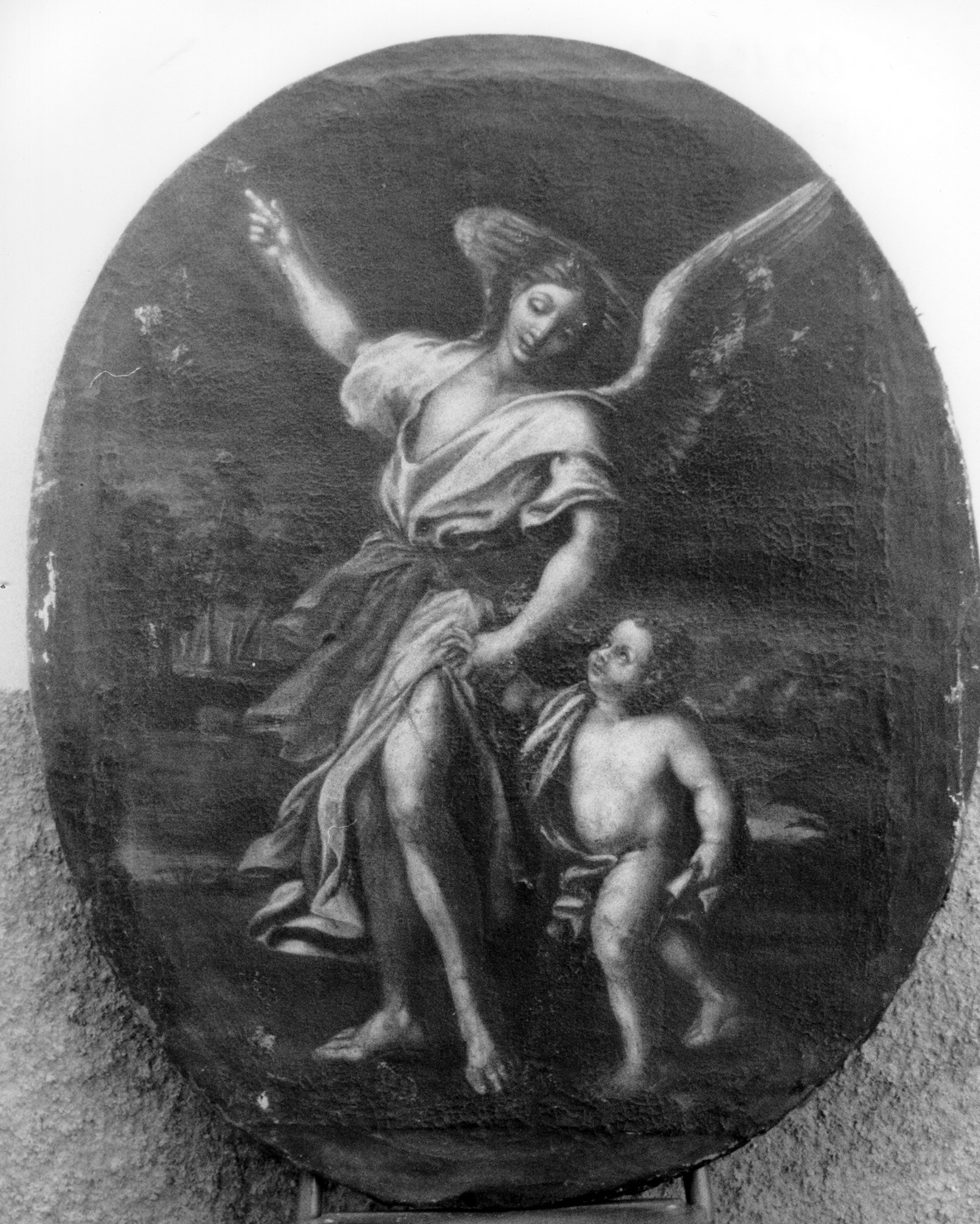 angelo custode (dipinto, opera isolata) - ambito genovese (sec. XVIII)