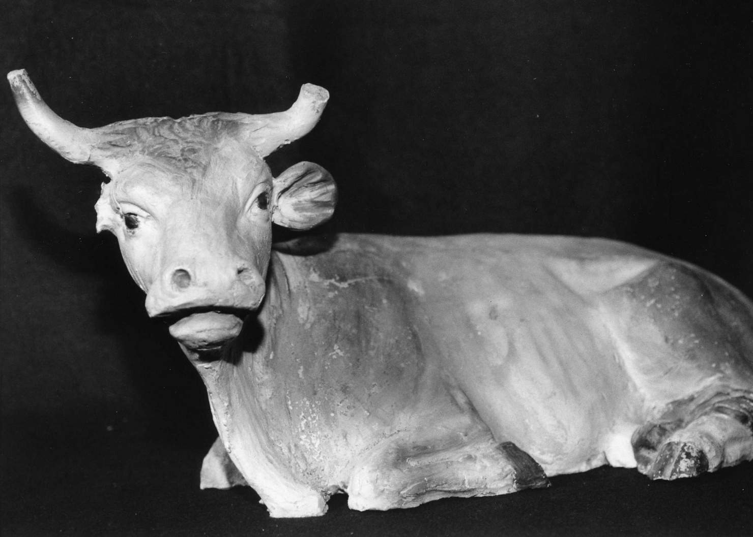 bue (statuetta di presepio, elemento d'insieme) - manifattura napoletana (primo quarto sec. XIX)