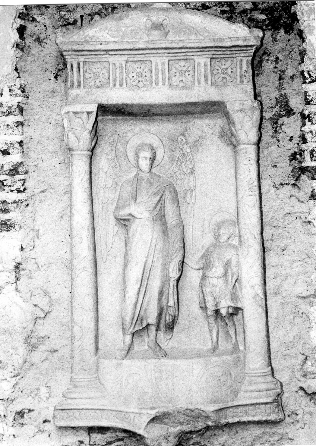 San Giovanni Battista e San Raffaele arcangelo (rilievo, opera isolata) - ambito ligure (metà sec. XV)