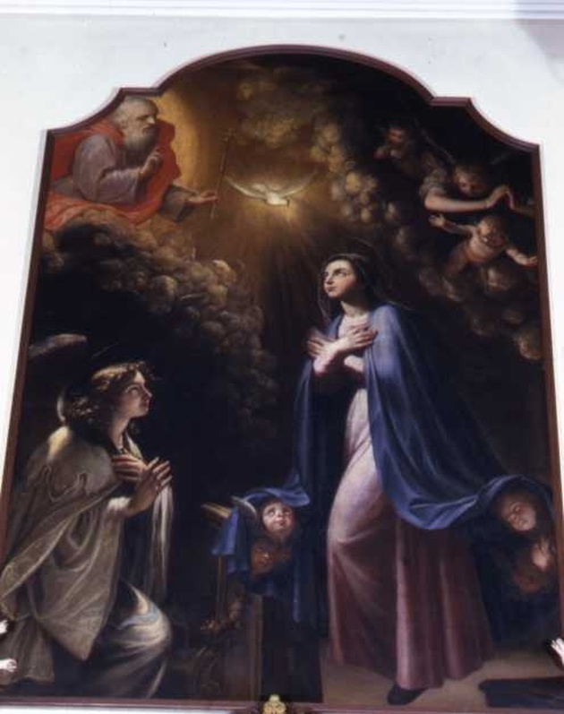 Annunciazione (dipinto, opera isolata) di Azzolino Giovanni Bernardino (sec. XVII)