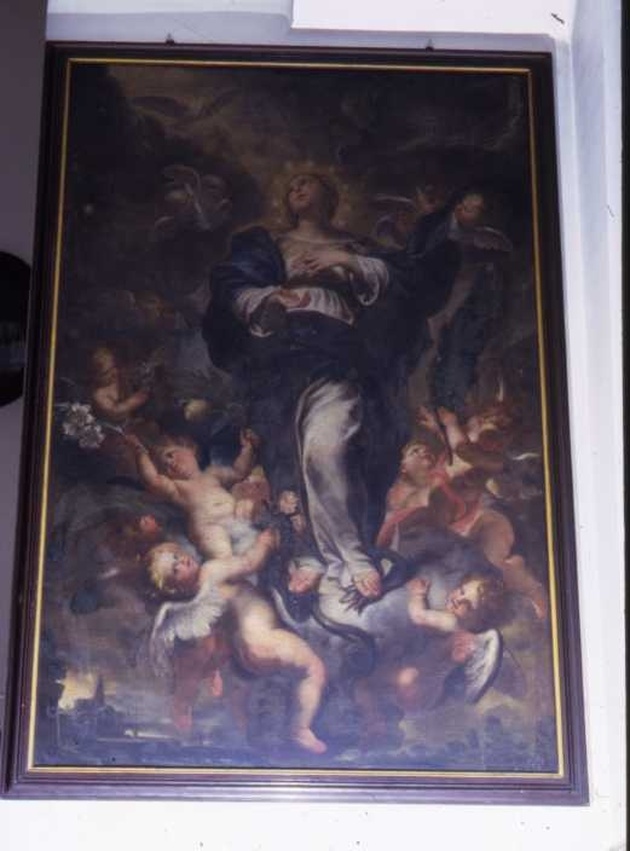 Immacolata Concezione (dipinto, opera isolata) di Piola Domenico (ultimo quarto sec. XVII)