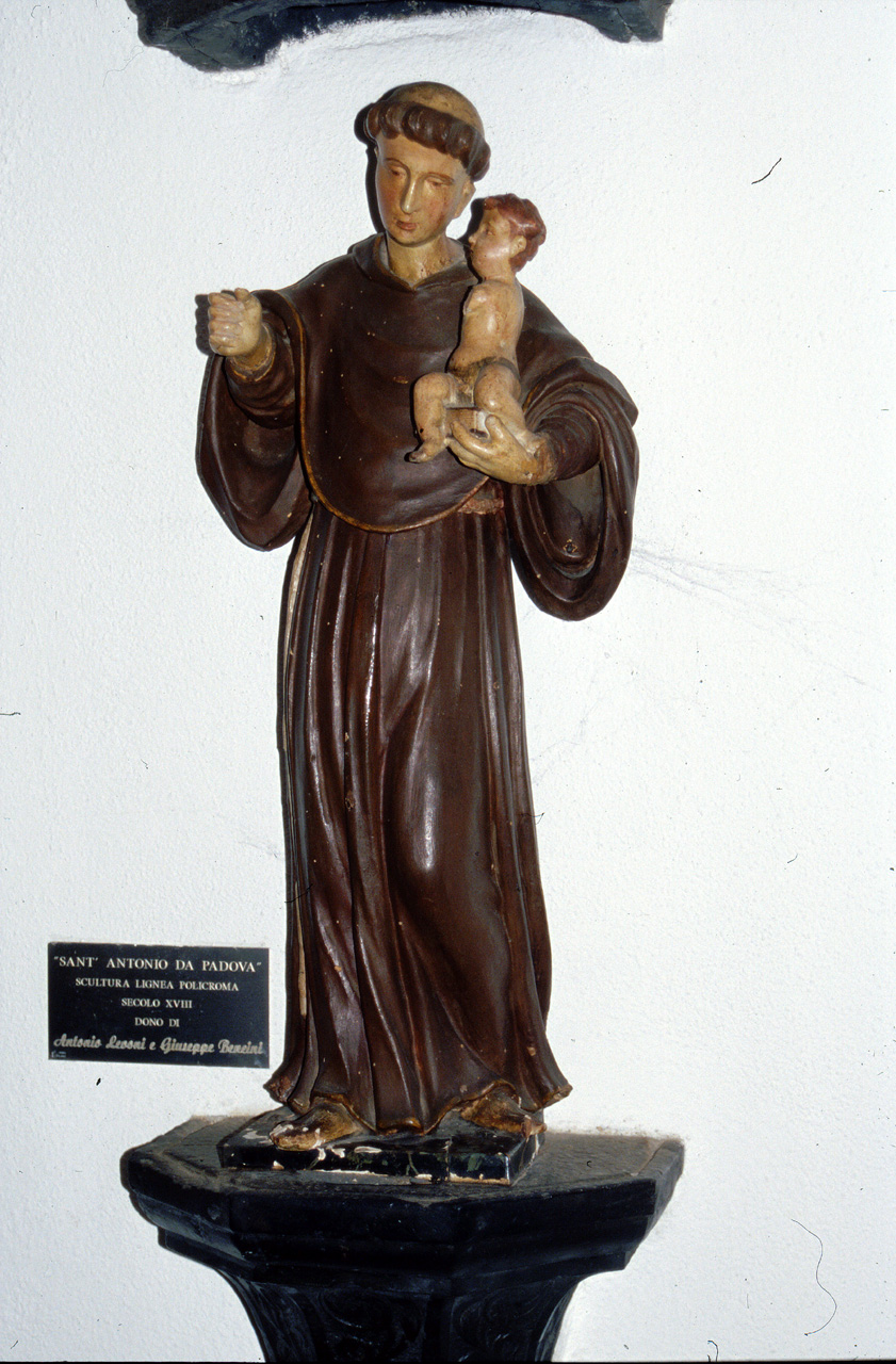 SANT'ANTONIO DA PADOVA (statuetta devozionale, opera isolata) - ambito ligure (ultimo quarto sec. XVIII)