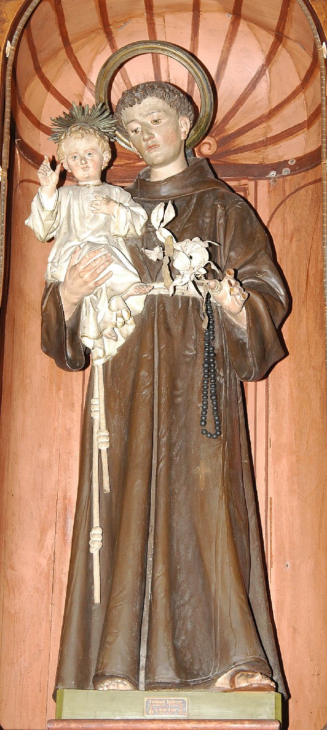 Sant'antonio da padova (statua, opera isolata) - ambito ligure (sec. XIX)