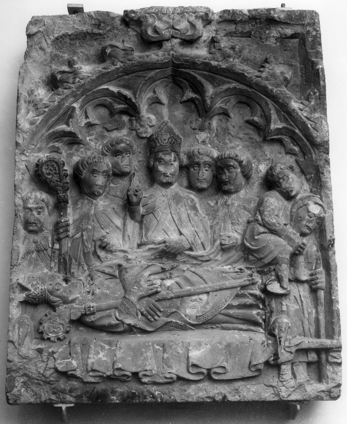 MORTE DI VESCOVO (rilievo, opera isolata) - ambito ligure (metà sec. XIV)