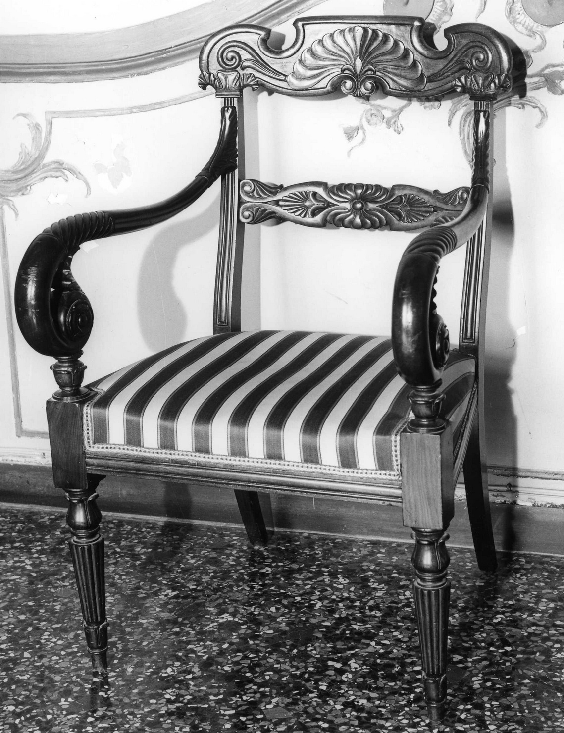 poltrona, coppia di Peters Enrico Tommaso (prima metà sec. XIX)