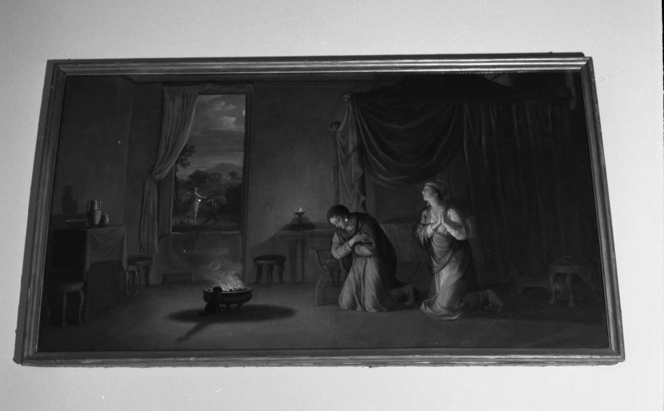Tobia e l'Angelo (dipinto, elemento d'insieme) di Tagliafichi Santino Fortunato (attribuito) (primo quarto sec. XIX)