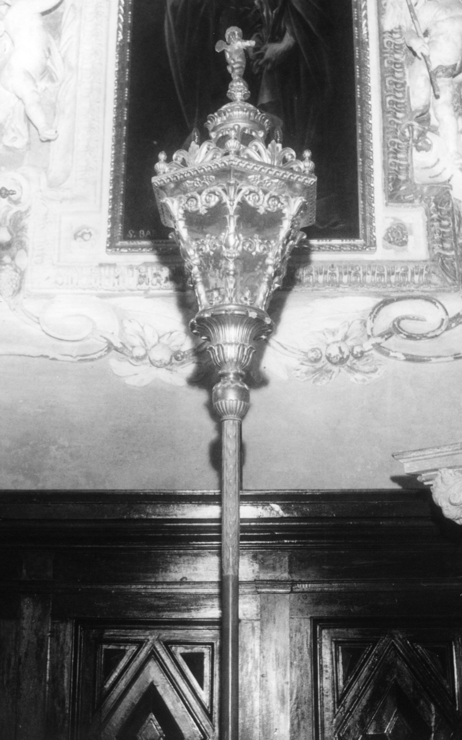 lanterna processionale, serie - bottega ligure (fine sec. XIX)
