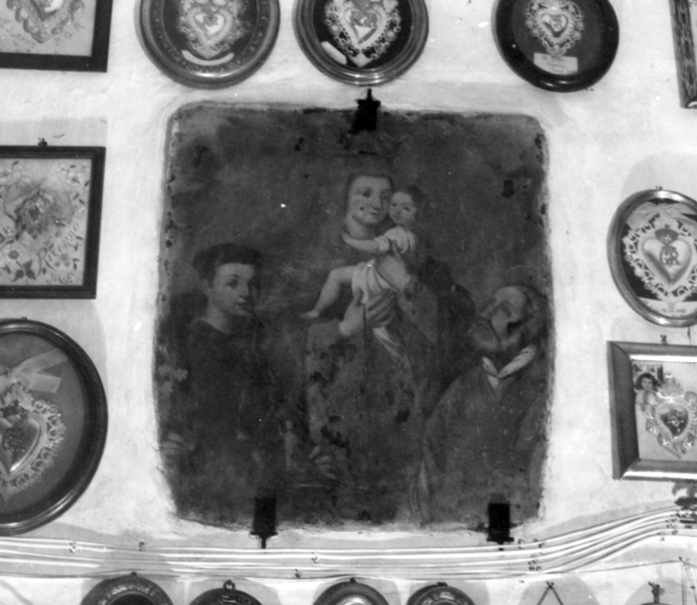 Madonna con Bambino tra San Filippo Neri e Sant'Antonio (dipinto, opera isolata) di Catto Giuseppe (attribuito) (sec. XVII)