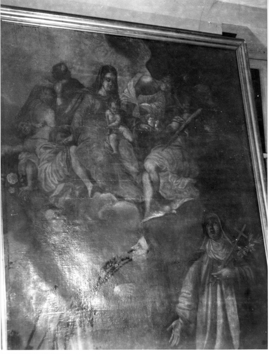 Madonna del Rosario con San Domenico Santa Caterina da Siena e Sant'Antonio (dipinto, opera isolata) - ambito ligure (sec. XVII)