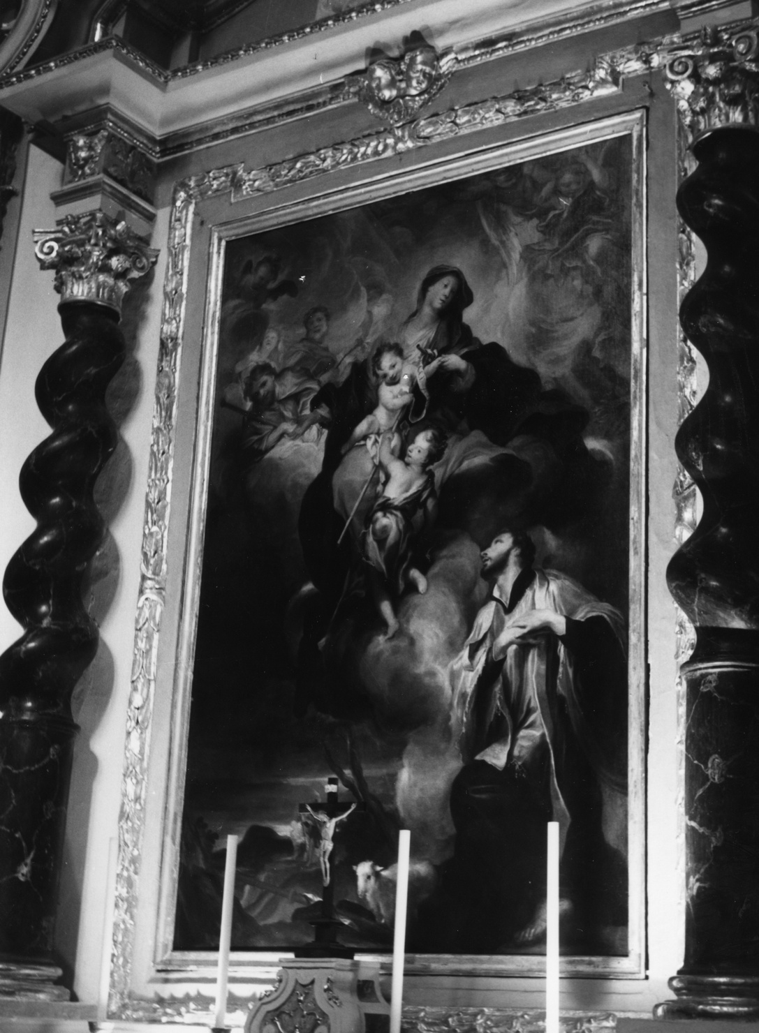apparizione della Madonna a San Francesco Saverio (dipinto, opera isolata) di De Ferrari Gregorio (attribuito) (secc. XVII/ XVIII)