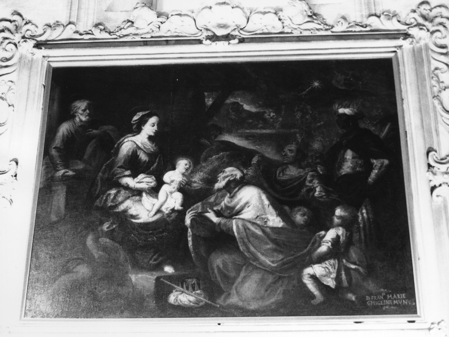 Adorazione dei Magi (dipinto) di Badaracco Giovanni Raffaele (scuola) (fine sec. XVII)