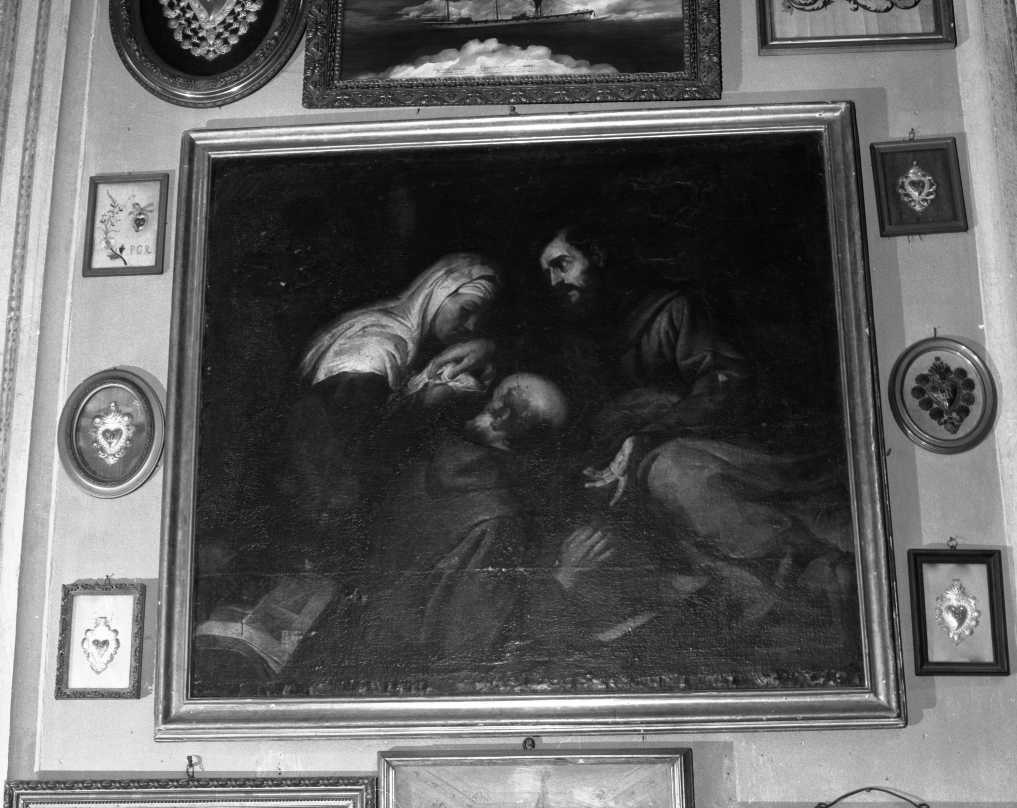 S.FRANCESCO, S.CHIARA ED UN CONFRATELLO (dipinto, opera isolata) di Assereto Gioacchino (maniera) (prima metà sec. XVII)