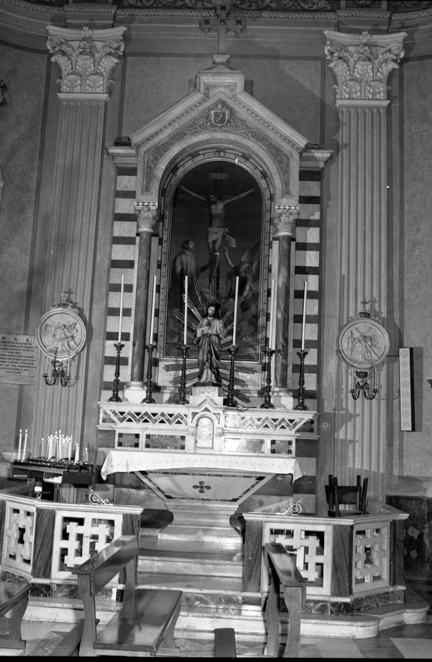 S.CATERINA DEI FIESCHI, GESU' CROCIFISSO E LE ANIME PURGANTI (dipinto, opera isolata) di De Servi Pietro (ultimo quarto sec. XIX)