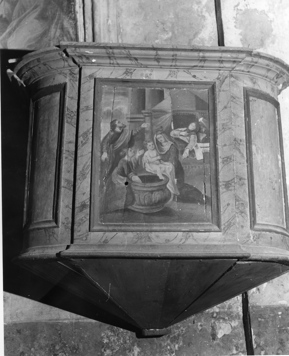 NASCITA DEL BATTISTA, nascita di San Giovanni Battista (pulpito, opera isolata) - bottega ligure (fine/inizio secc. XVIII/ XIX)