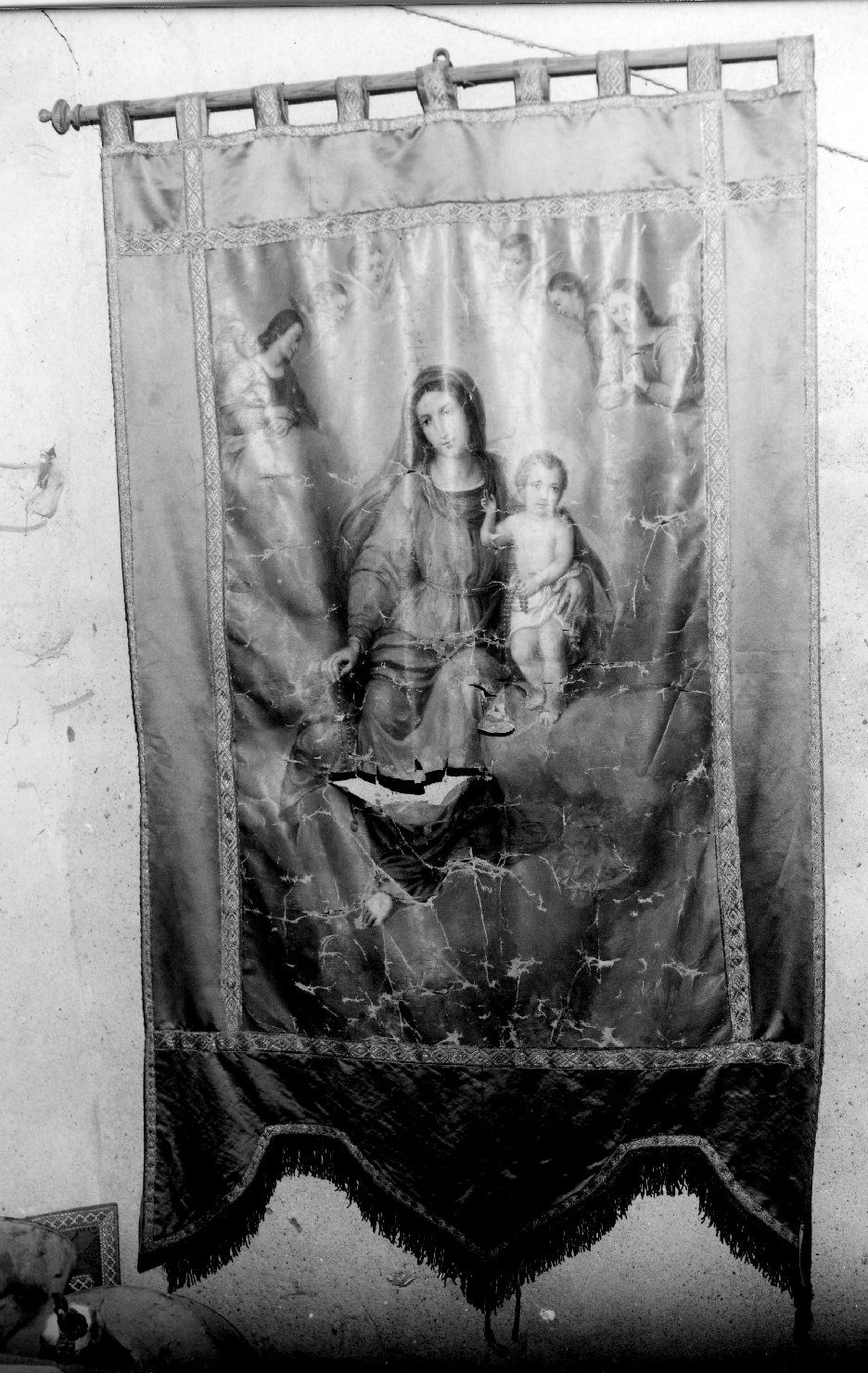 Madonna del Rosario (stendardo processionale) di Murialdo Veronica (metà sec. XIX)