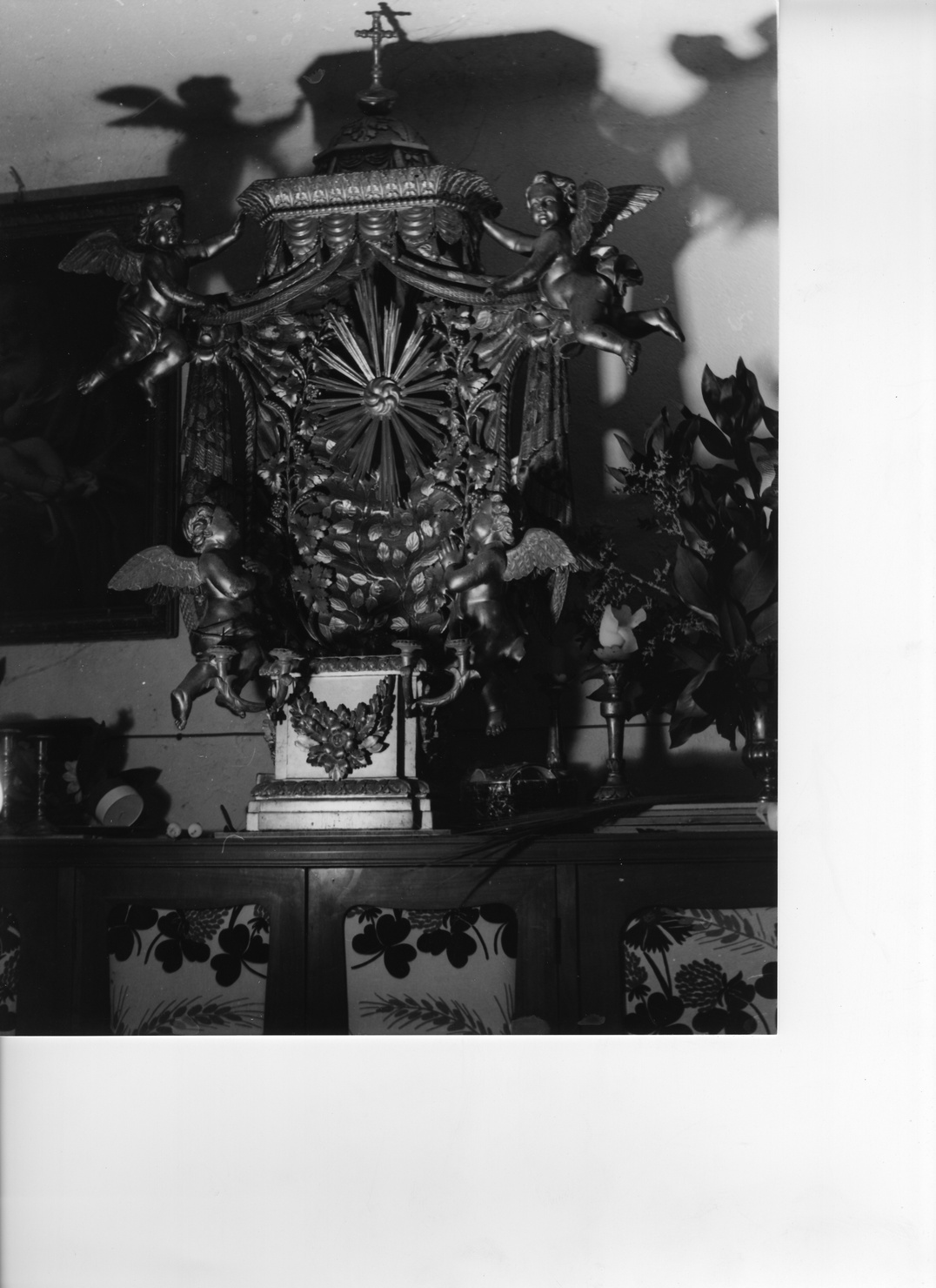 tronetto per esposizione eucaristica - a edicola, opera isolata - bottega ligure (sec. XIX)