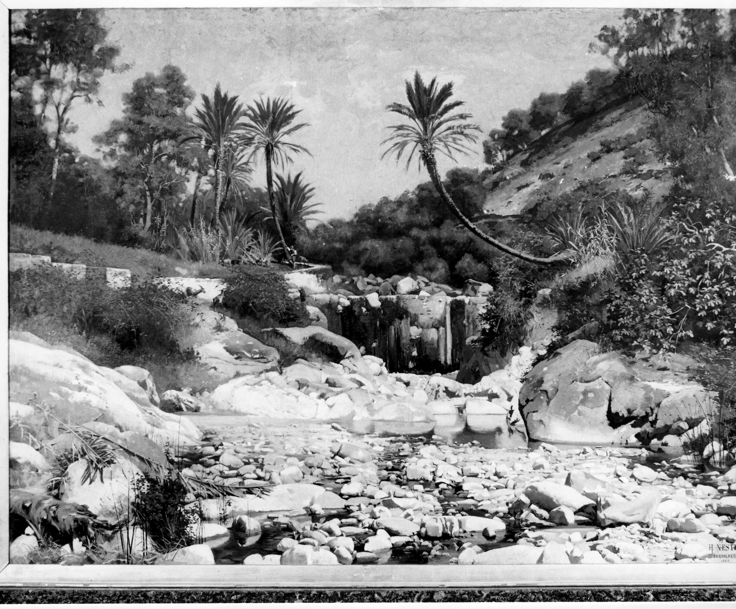 VALLONE DI SASSO, paesaggio (dipinto, opera isolata) di Nestel Hermann (sec. XIX)