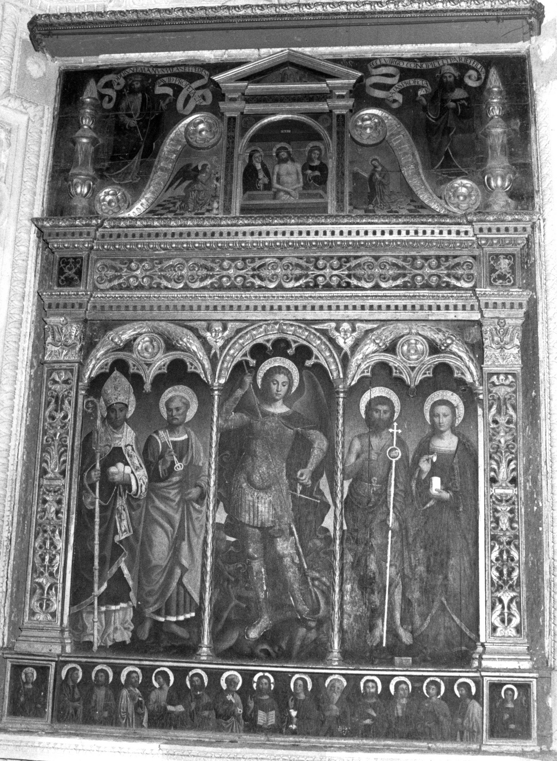 San Michele Arcangelo (polittico, opera isolata) di Brea Antonio (primo quarto sec. XVI)