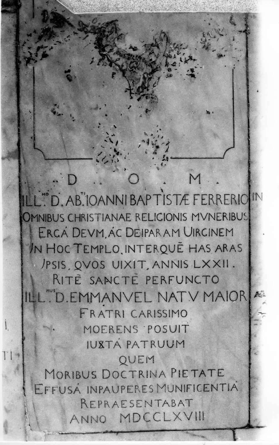 lapide tombale - ambito ligure (terzo quarto sec. XVIII)