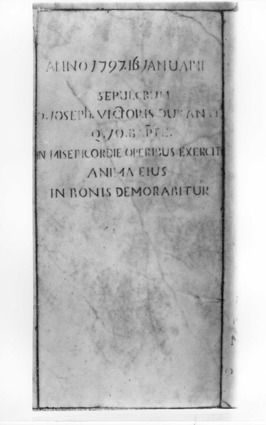 lapide tombale - ambito ligure (fine sec. XVIII)