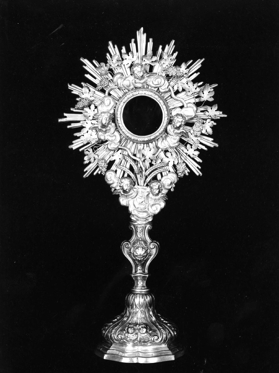 ostensorio - a raggiera - produzione genovese, produzione genovese (ultimo quarto sec. XVIII)