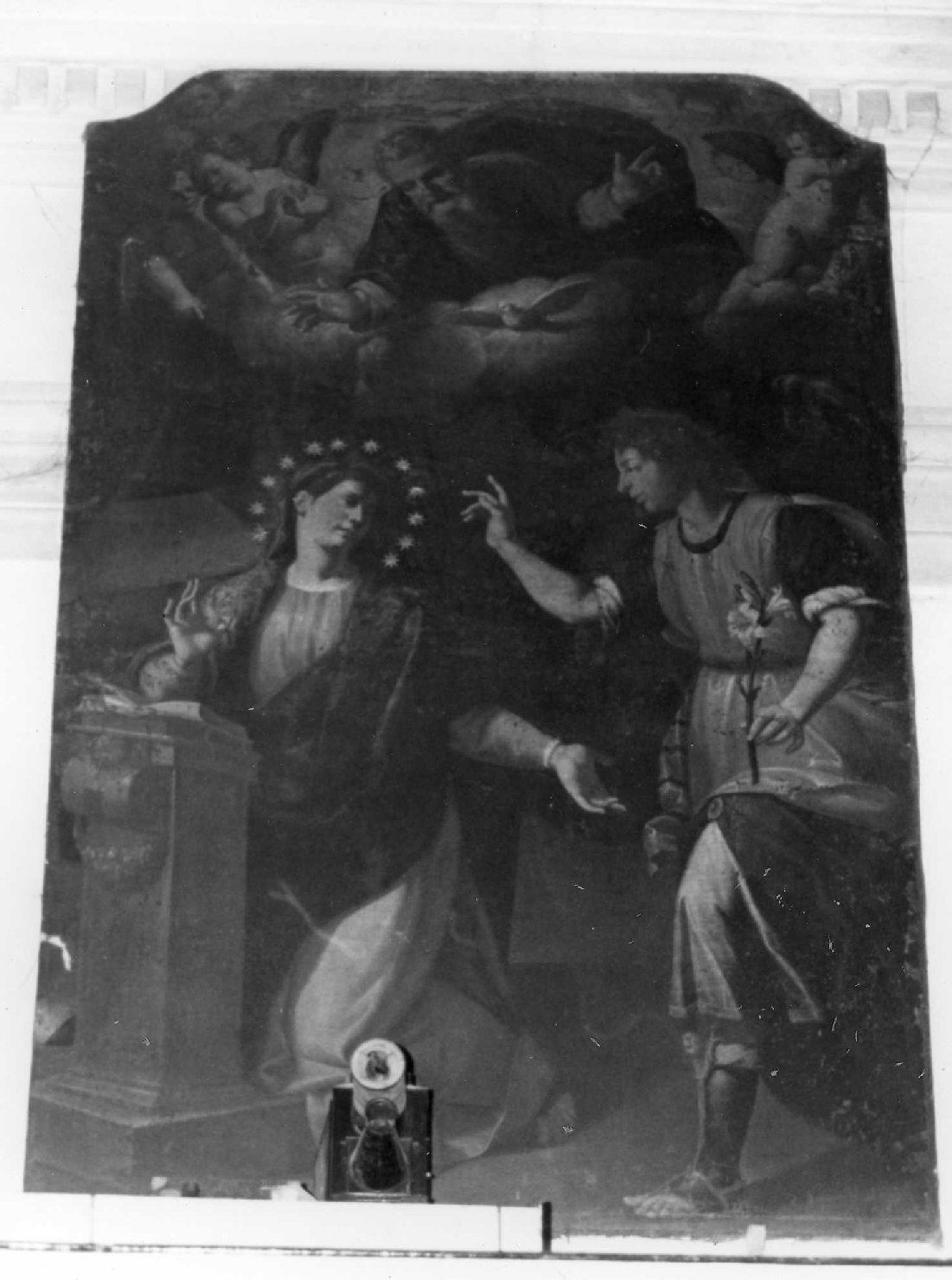 annunciazione dell'angelo a Maria (dipinto, opera isolata) - ambito ligure, ambito ligure (inizio sec. XVII)