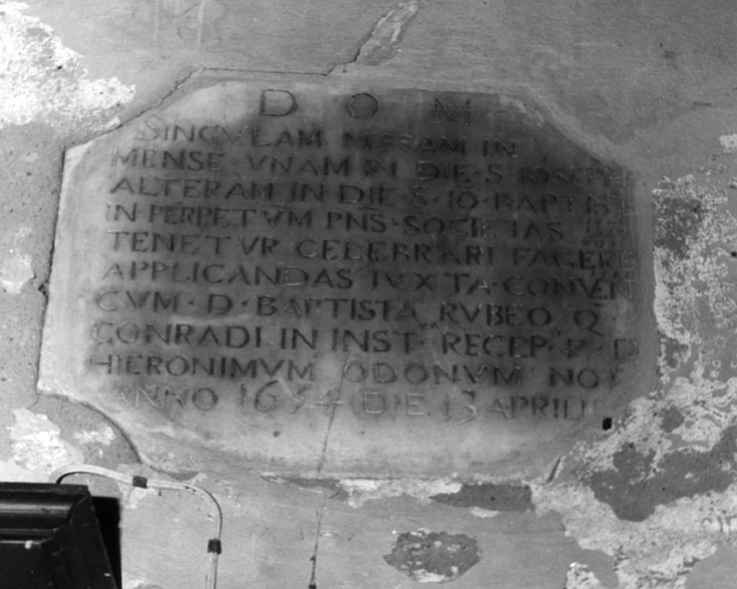 lapide, opera isolata - ambito ligure (metà sec. XVII)