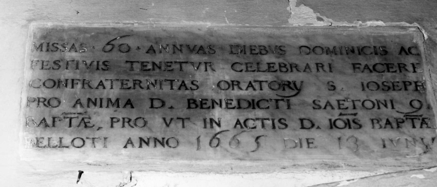 lapide, opera isolata - ambito ligure (terzo quarto sec. XVII)