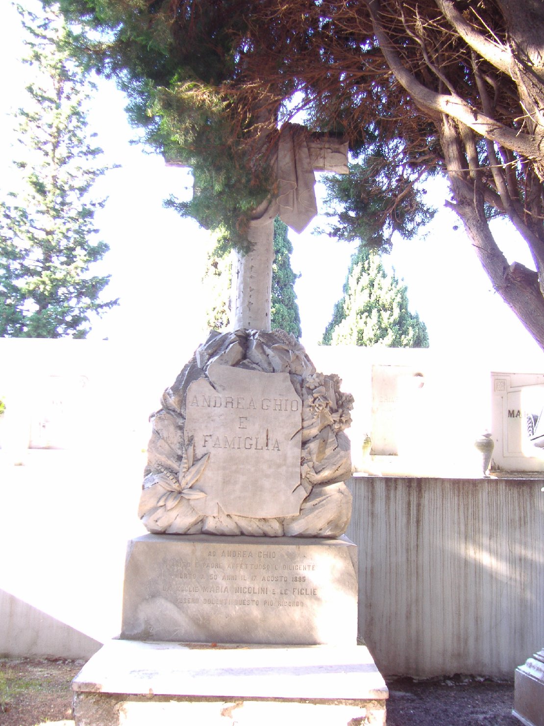monumento funebre - a cippo, opera isolata - bottega ligure (fine sec. XIX)