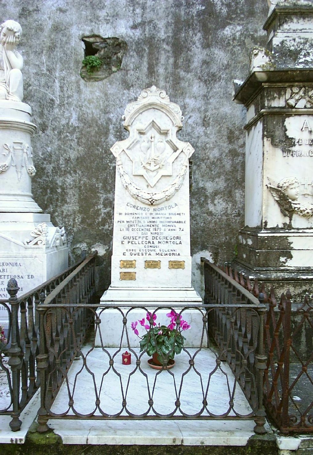 monumento funebre - a doppia stele, opera isolata - ambito ligure (fine sec. XIX)