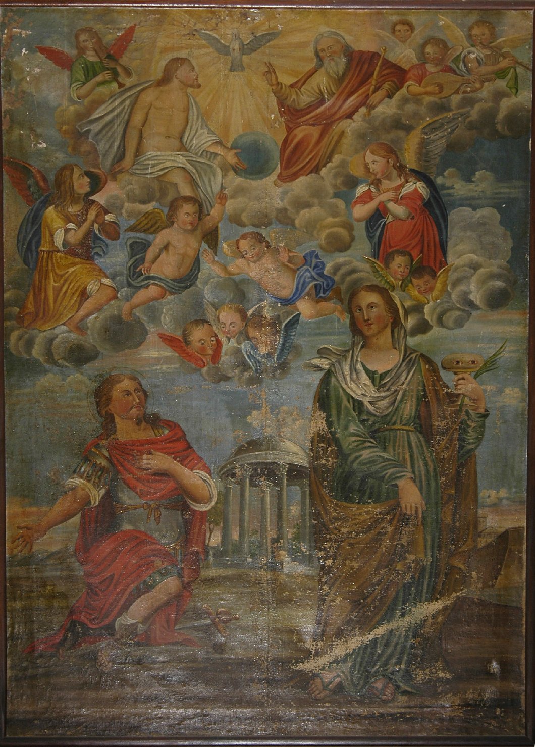 Santi Giovanni Gualberto e Lucia (dipinto, elemento d'insieme) di Artisi Luigi (sec. XVIII)