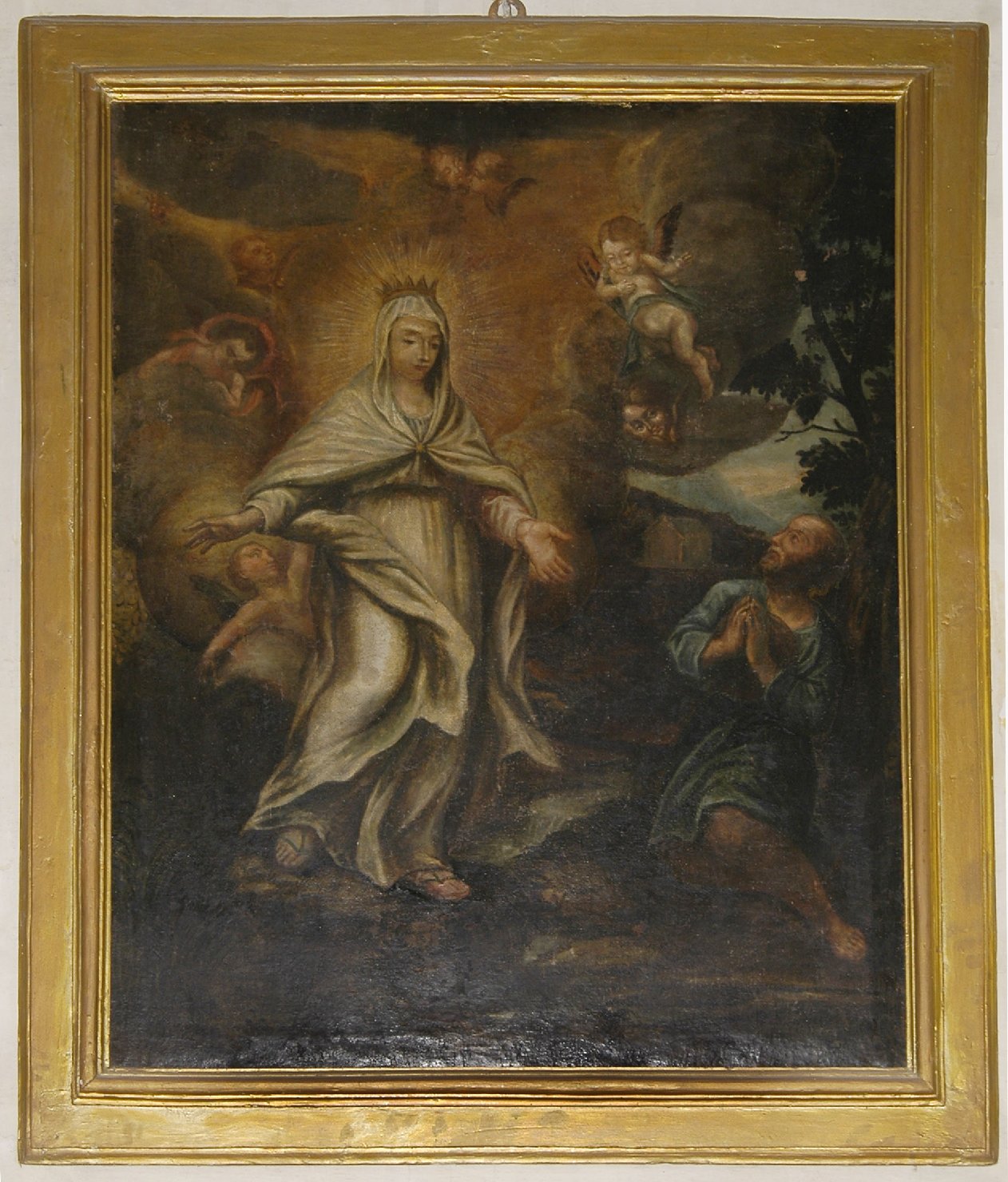 Madonna della Misericordia di Savona con il beato Botta (dipinto, opera isolata) - ambito ligure (sec. XVIII)