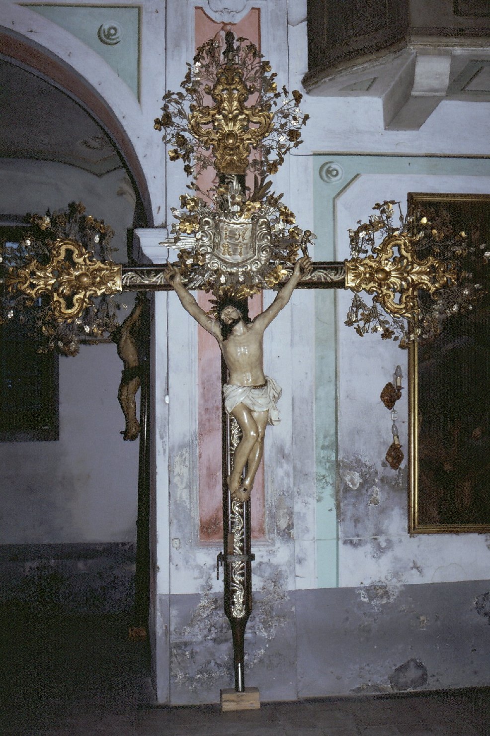 Crocifissione di Cristo (croce processionale, opera isolata) - bottega ligure (fine sec. XVIII)