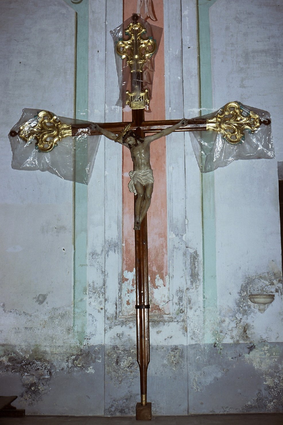 Crocifissione di Cristo (croce processionale, opera isolata) - bottega ligure (metà sec. XVIII)