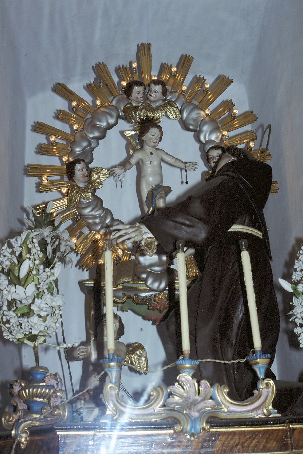 Apparizione di Gesù Bambino a Sant'Antonio da Padova (scultura, opera isolata) - ambito ligure (metà sec. XVIII)