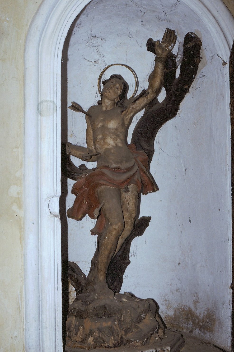 MARTIRIO DI SAN SEBASTIANO (scultura, opera isolata) - bottega ligure (metà sec. XVIII)