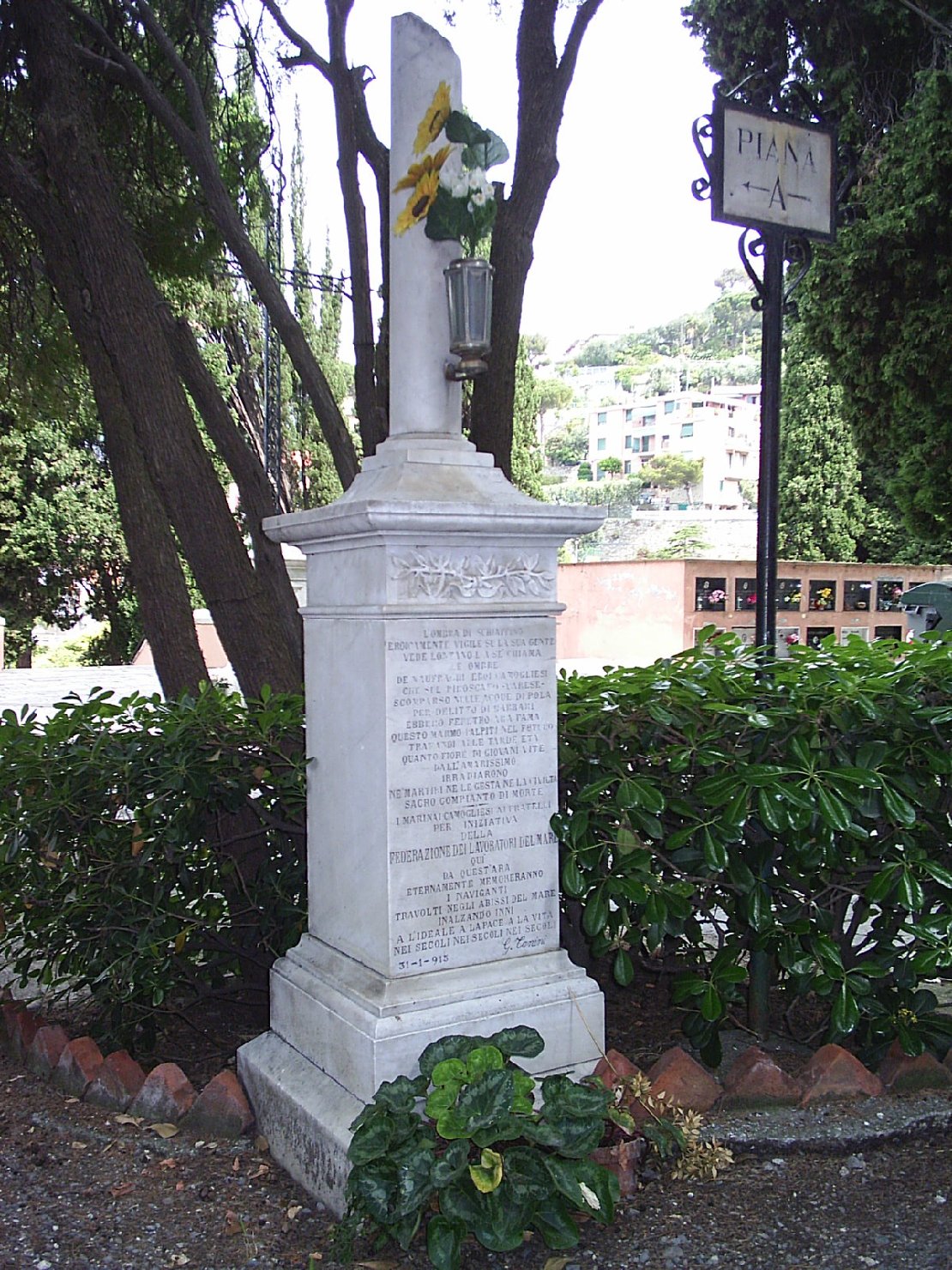 cippo, opera isolata - ambito ligure (sec. XX)