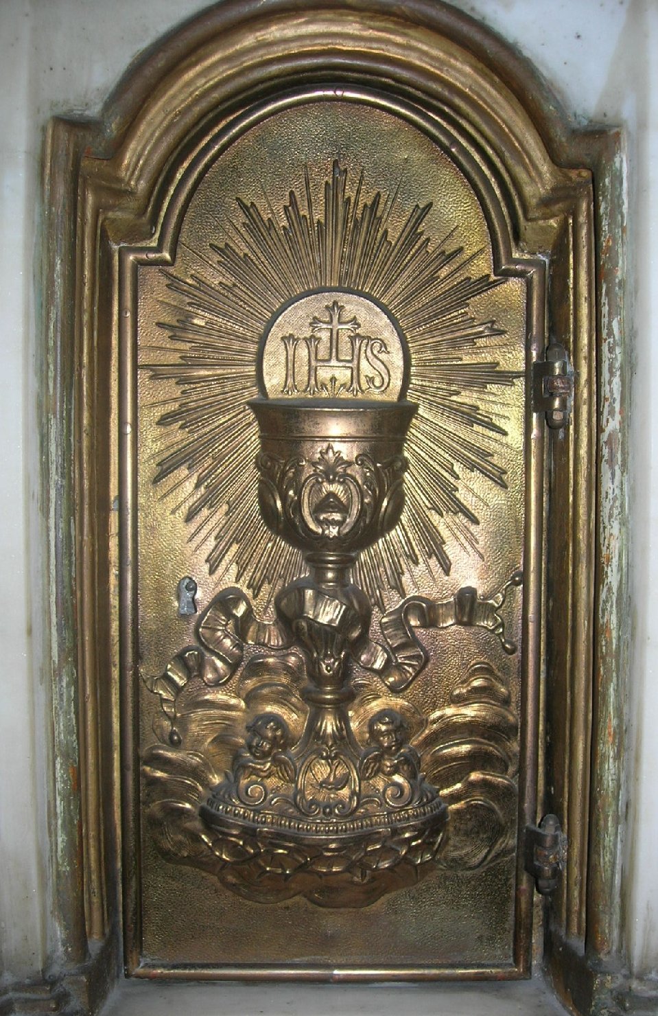 Calice eucaristico (sportello di tabernacolo, opera isolata) - ambito ligure (sec. XIX)