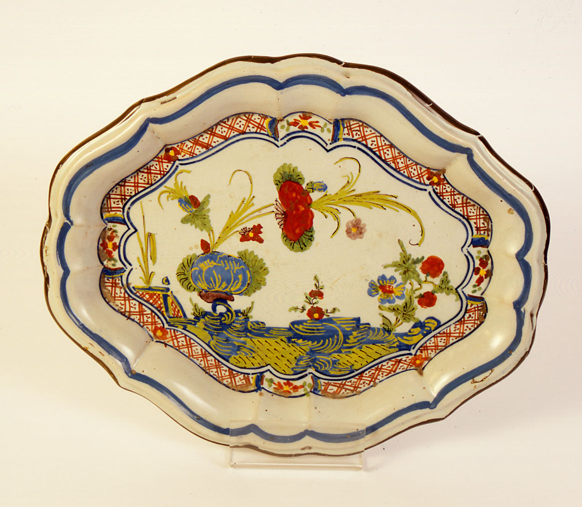 piatto, opera isolata - ambito ligure (seconda metà sec. XIX)