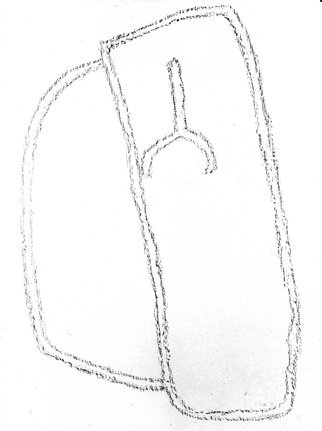 FIGURA ZOOMORFA ENTRO RECINTO (disegno) di Bicknell Clarence (attribuito) (sec. XX)