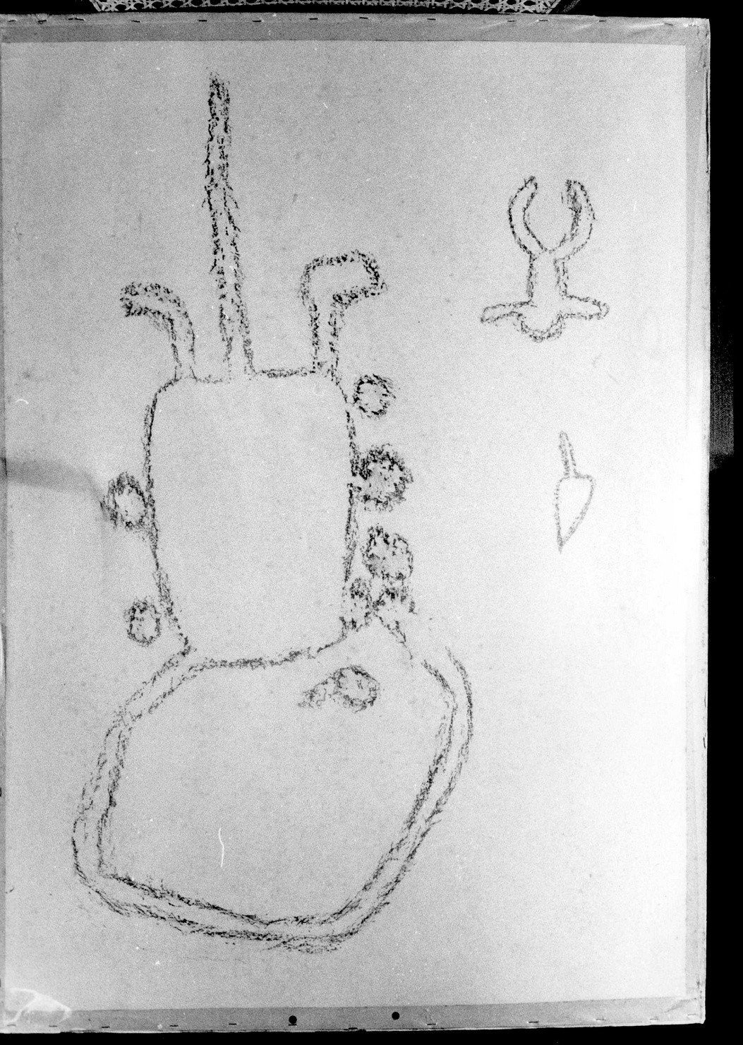 FIGURA ZOOMORFA, FIGURA ANTROPOMORFA (disegno) di Bicknell Clarence (attribuito) (secc. XIX/ XX)