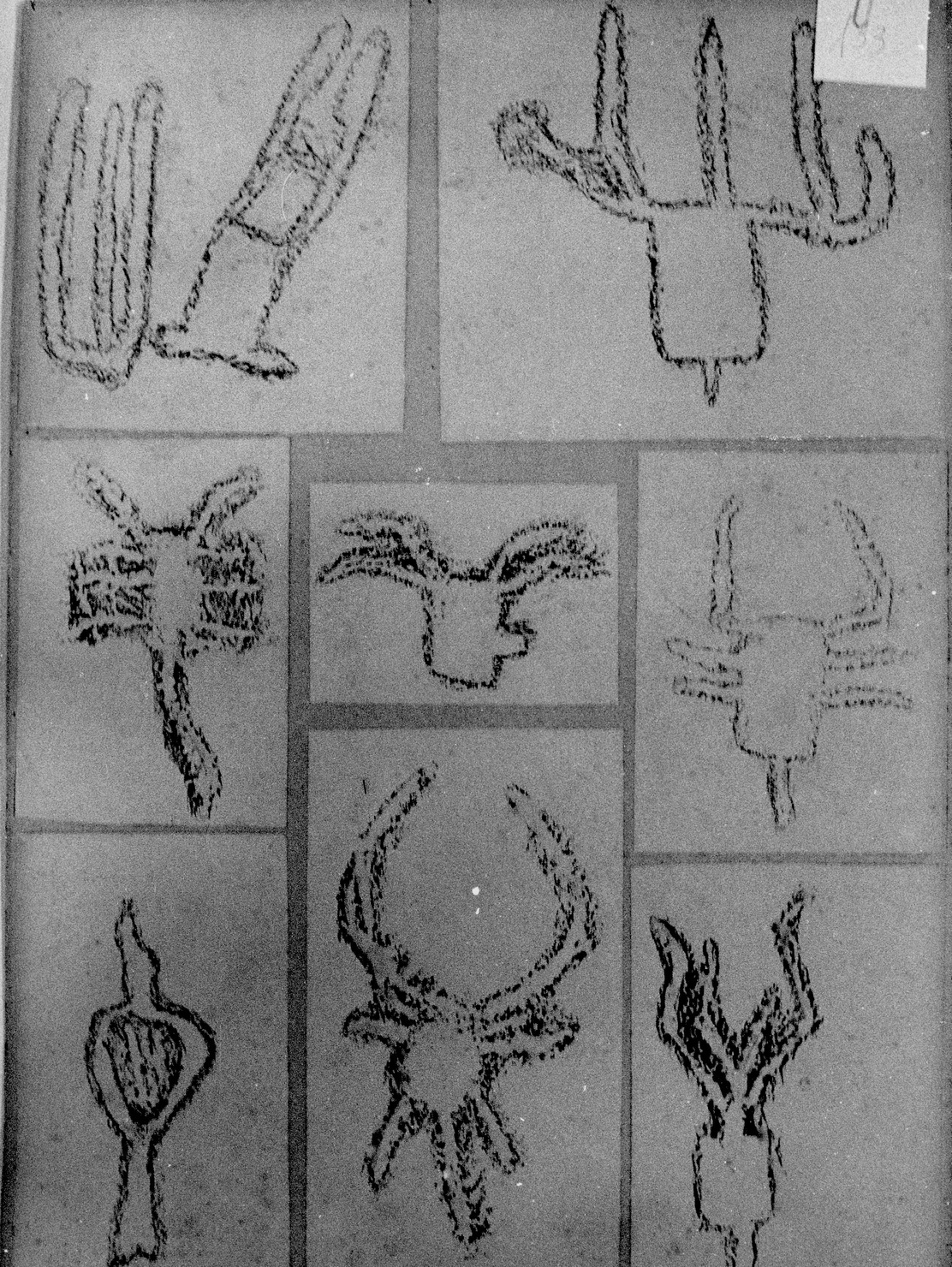 FIGURE ZOOMORFE STILIZZATE (disegno) di Bicknell Clarence (attribuito) (secc. XIX/ XX)