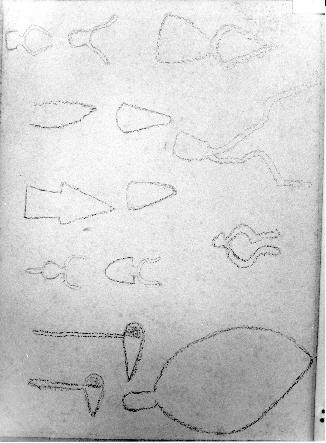 UTENSILI (disegno) di Bicknell Clarence (attribuito) (secc. XIX/ XX)