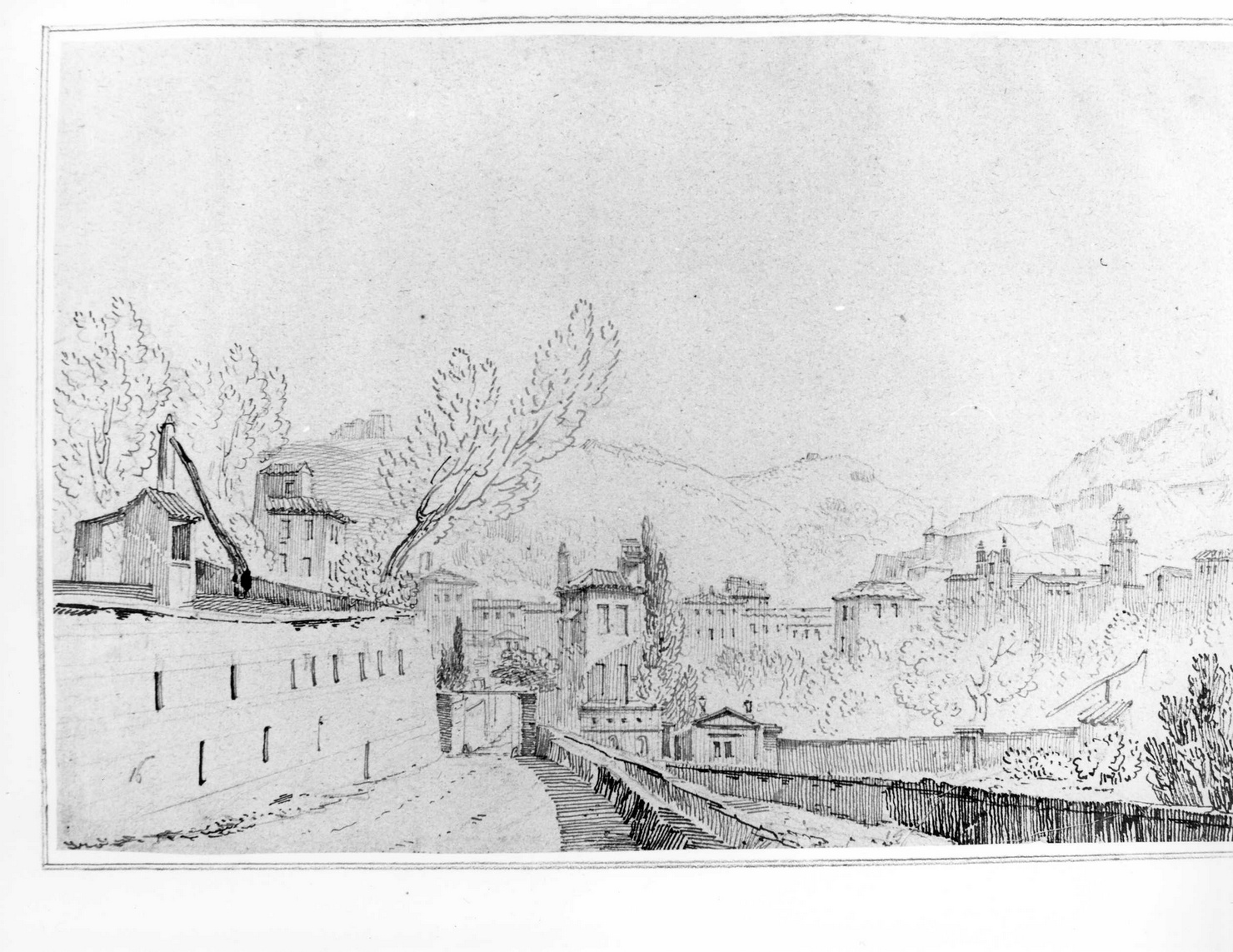 veduta di Nizza (disegno) di Fevronnaj (attribuito) (prima metà sec. XIX)