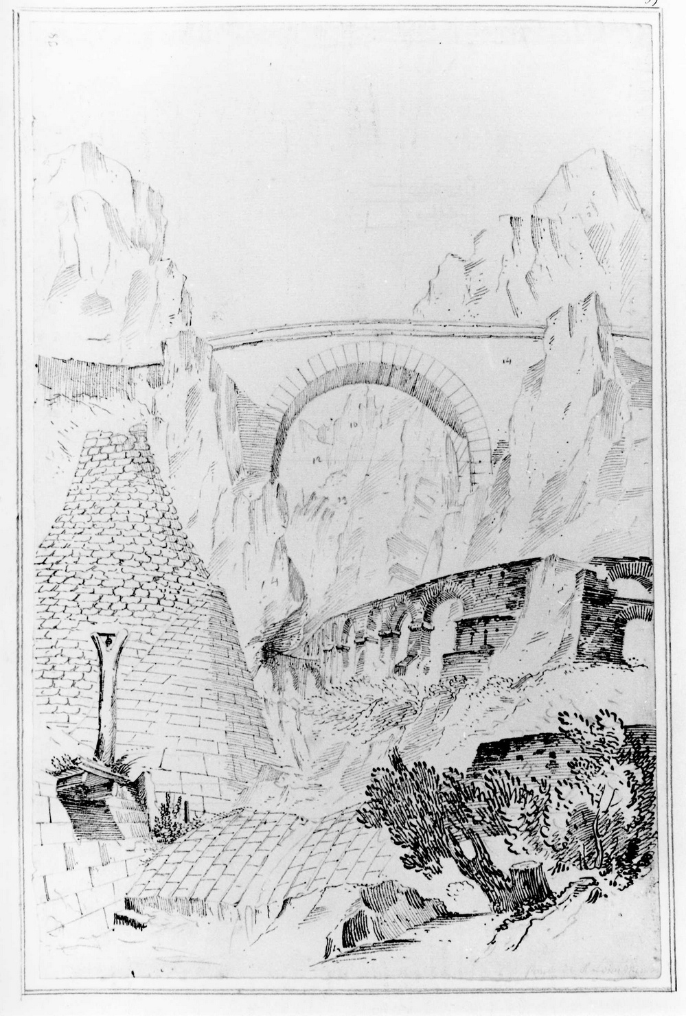 PONT SAINT LOUIS, PONT SAINT LOUIS (disegno) di Fevronnaj (attribuito) (prima metà sec. XIX)