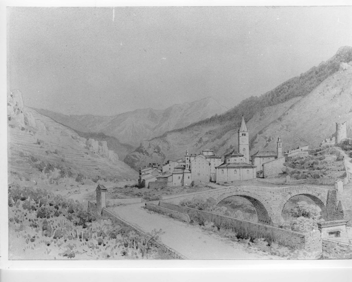 veduta de la Brigue (disegno, opera isolata) di Pinotti G (fine sec. XIX)