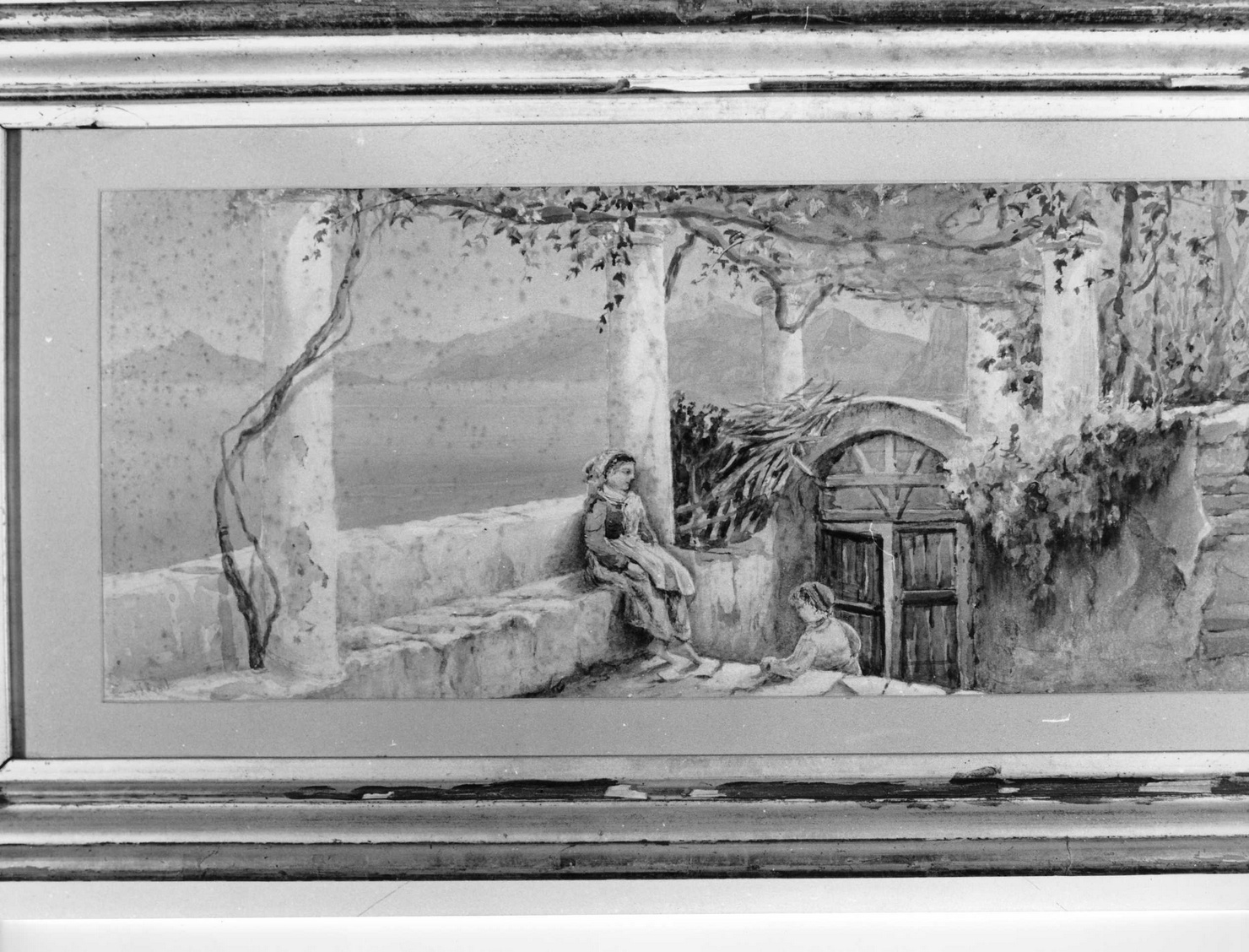 VEDUTA DELLA COSTA AZZURRA, paesaggio (disegno, opera isolata) di Leach A. J (fine/inizio secc. XIX/ XX)